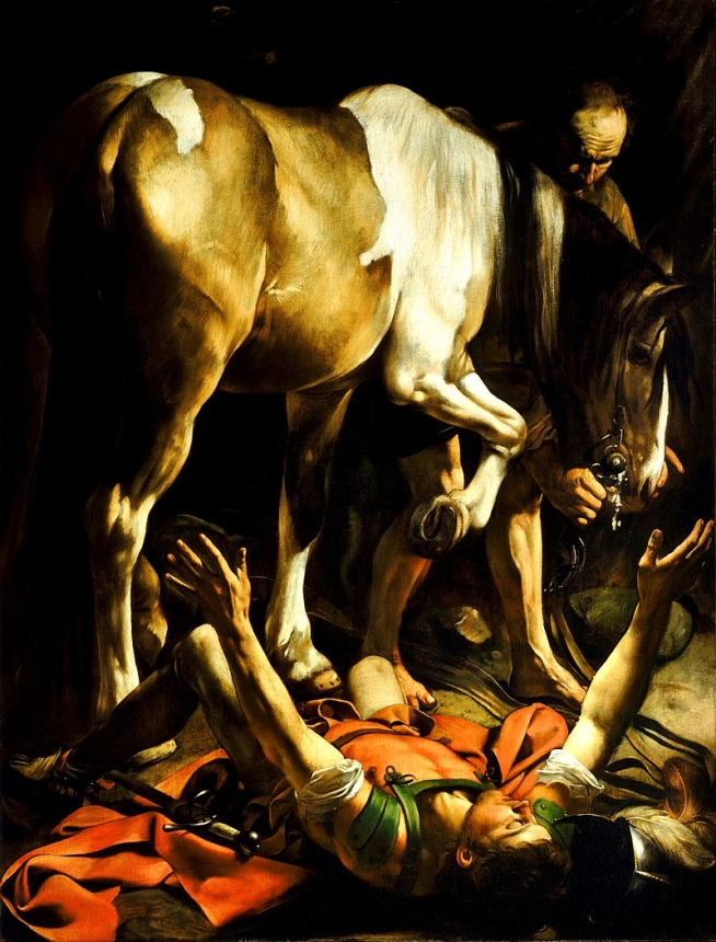 Conversão de Paulo no Caminho para Damasco Por Caravaggio
